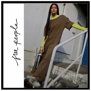 Free People Hot Shot Onesie Tee in Winter Forest Olive Green - Small